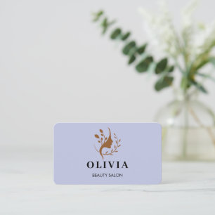Carte De Visite Salon élégant moderne monogrammé code QR blanc Bu