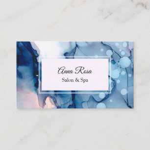 Carte De Visite ~ Salon et Spa Abstrait Blue Artisly Chic