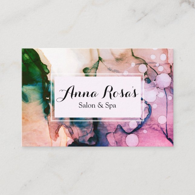 Carte De Visite Salon et spa Fuschia abstrait chic de *~* (Devant)