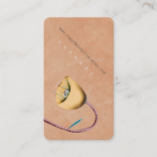 Carte De Visite Salon Fleur Orange Vintage