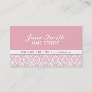 Carte De Visite Salon floral de Cosmetologist de motif de damassé