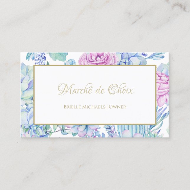 Carte De Visite Salon Floral Pastel (Devant)