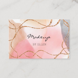 Carte De Visite Salon Glitter Gold Watercolor