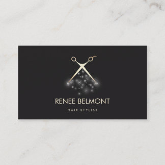 Carte De Visite Salon Gold Magpping Shears Hair Stylist Salon