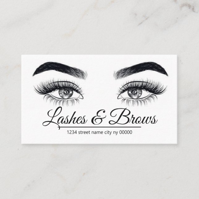 Carte De Visite Salon Lashes & Brows (Devant)