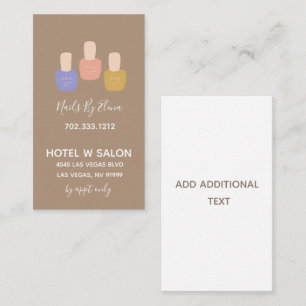 Carte De Visite Salon minimaliste branché à ongles