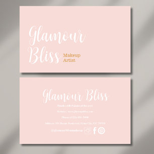 Carte De Visite Salon minimaliste de maquillage rose vif
