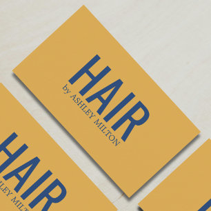 Carte De Visite Salon minimaliste Élégant Bleu Jaune Téméraire