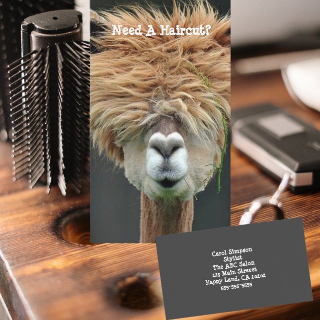 Carte De Visite Salon Personnalisé Funny Llama (Créateur téléchargé)