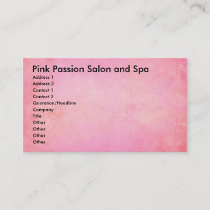 Carte De Visite Salon Pink Passion et Spa