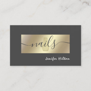 Carte De Visite Salon professionnel minimaliste à ongles en feuill