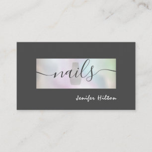 Carte De Visite Salon professionnel minimaliste à ongles holograph