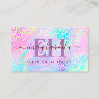 Carte De Visite Salon professionnel Rainbow Leopard Iridescente