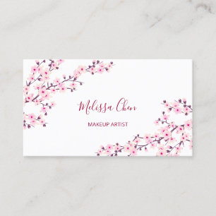 Carte De Visite Salon Rose Blanc de Cerisier Professionnel