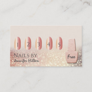 Carte De Visite Salon rose de glitterie à ongles