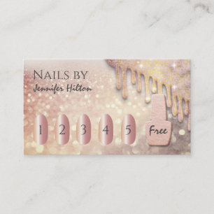 Carte De Visite Salon rose de glitterie à ongles
