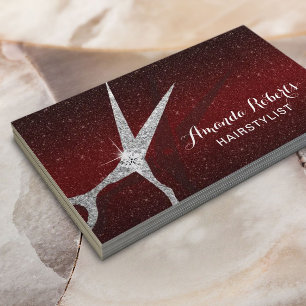 Carte De Visite Salon rouge moderne de parties scintillantes de