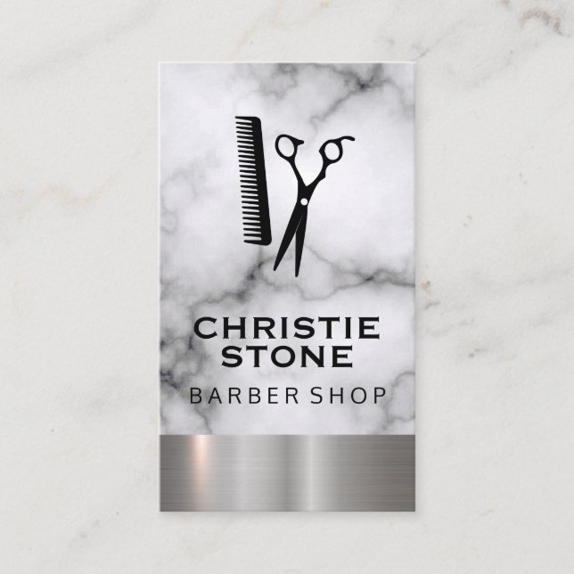 Carte De Visite Salon Shears Marbre Métal Triage (Devant)