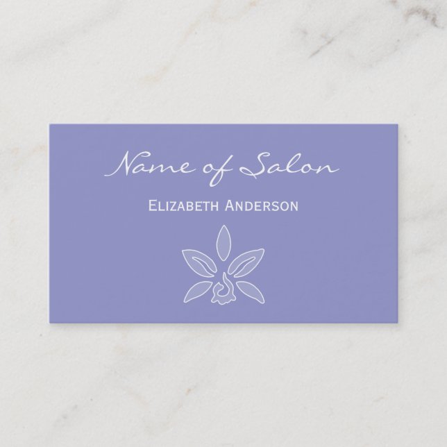 Carte De Visite Salon simple et chic en Violet Lavender Floral (Devant)