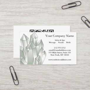 Carte De Visite Salon Spa Cristaux Noir et Blanc