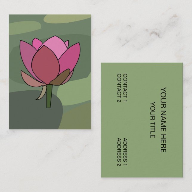 Carte De Visite Salon Spa Fleur de Lotus Rose (Devant / Derrière)
