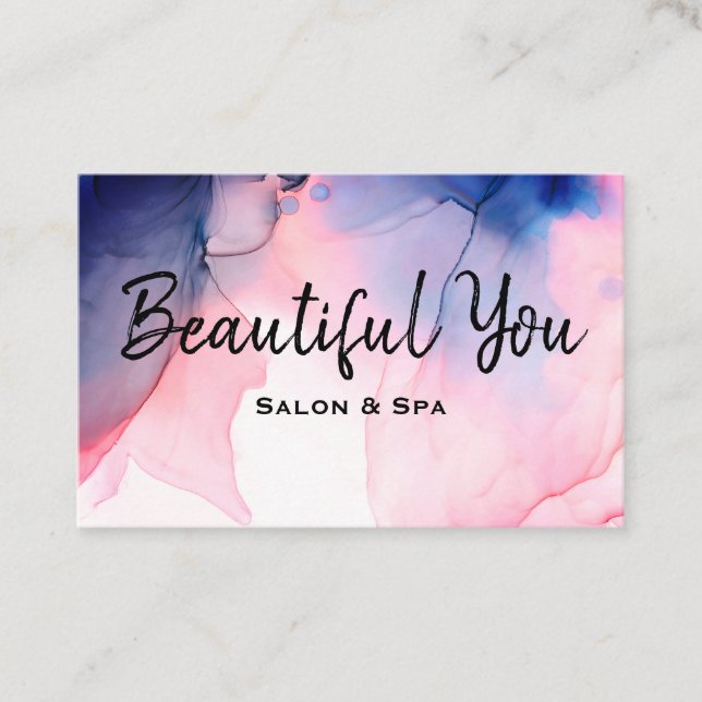 Carte De Visite *~* Salon Spa Lavage de cheveux Nuages Massage Aqu (Devant)