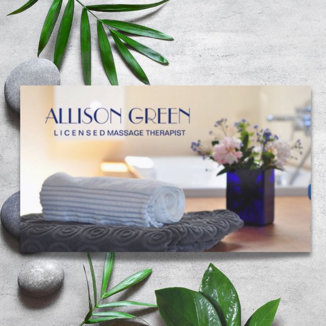 Carte De Visite Salon SPA zen Aromathérapie Massage Thérapie (Zen SPA Salon Aromatherapy Massage Therapy Business Card)