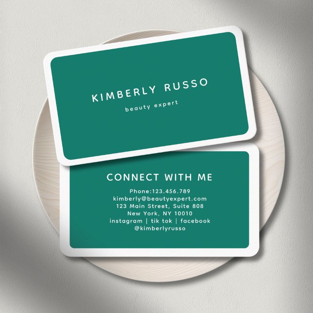 Carte De Visite Salon Vert Tendance Moderne (Modern Trendy Salon Red-Pink Business Card)