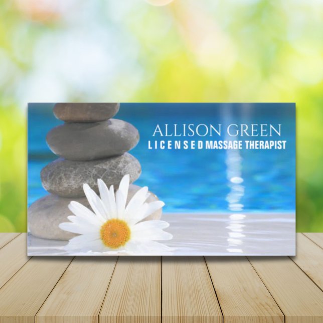 Carte De Visite Salon Zen SPA Aromathérapie Massage Thérapiste (Zen SPA Salon Aromatherapy Massage Therapist Business Card)