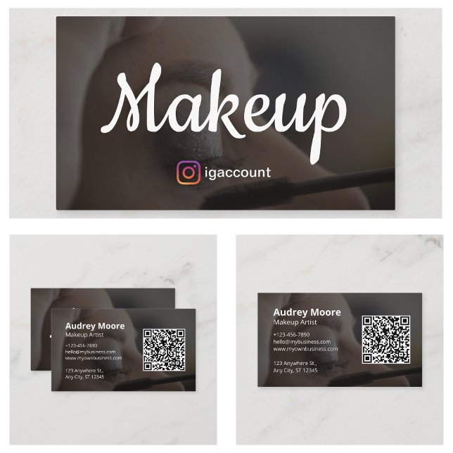 Carte De Visite Salons de beauté Artiste maquillage esthétique (Beauty Salons Esthetician Makeup Artist Business Card
)