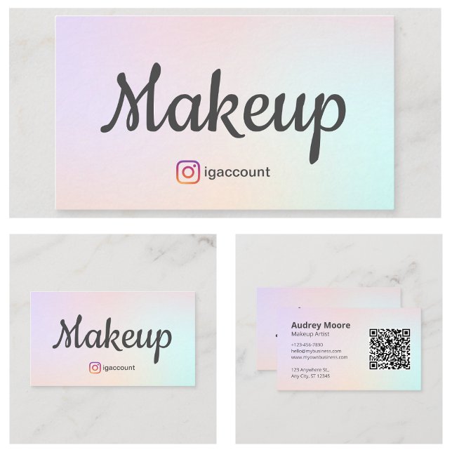 Carte De Visite Salons de beauté et esthéticiennes (Makeup Beauty Salons and Estheticians Business Card
)