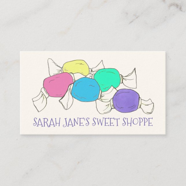 Carte De Visite Saltwater Taffy Candy Boardwalk Sweets (Devant)