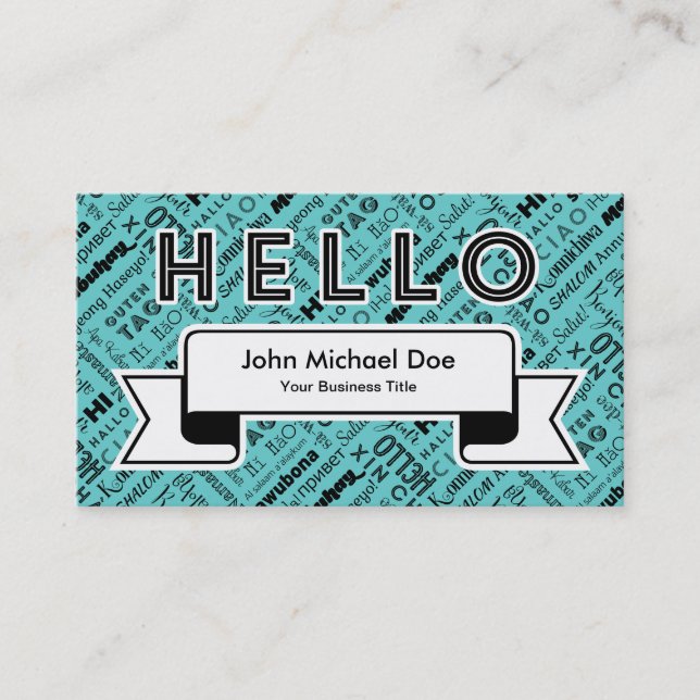 Carte De Visite SALUT et bonjour ! Autour du monde (Devant)