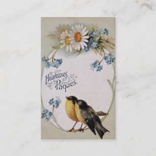 Carte De Visite Salutation de Pâques vintage Lover Bird