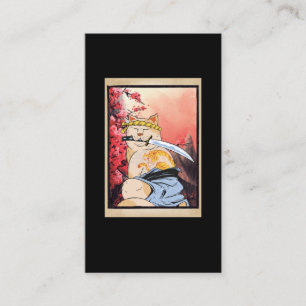 Carte De Visite Samurai Chat Swordsman Ninja Kitten Japonais