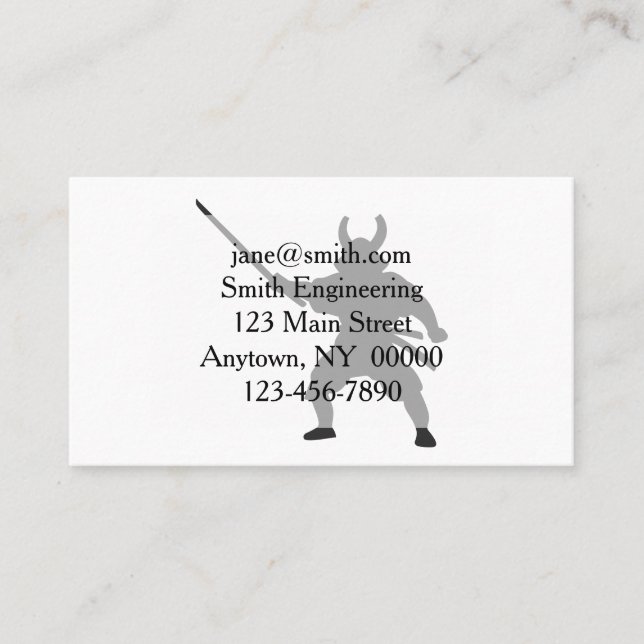 Carte De Visite Samurai Warrior avec épée - Choisir la couleur de  (Devant)