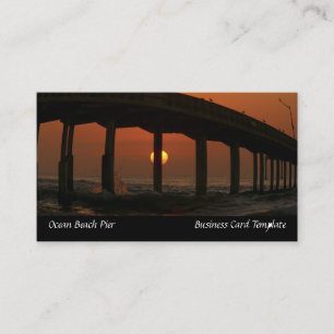 Carte De Visite San Diego Beach Sunset Ocean Beach Pier