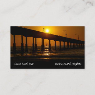 Carte De Visite San Diego Sunset Ocean Beach Pier