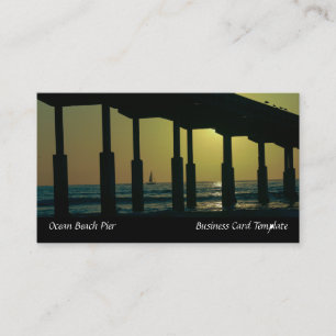 Carte De Visite San Diego Sunset Ocean Beach Pier