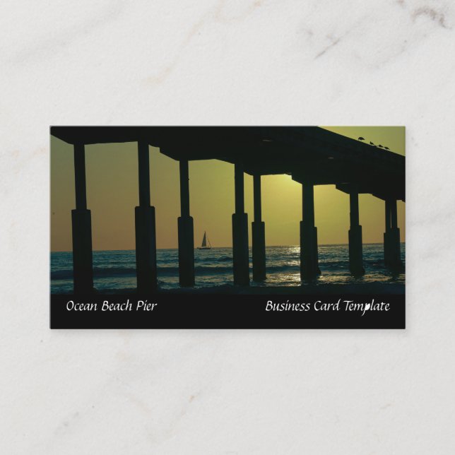 Carte De Visite San Diego Sunset Ocean Beach Pier (Devant)