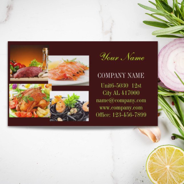 Carte De Visite sandwich burger de boeuf poulet chef privé traiteu (Beef burger sandwich chicken private chef catering business card)