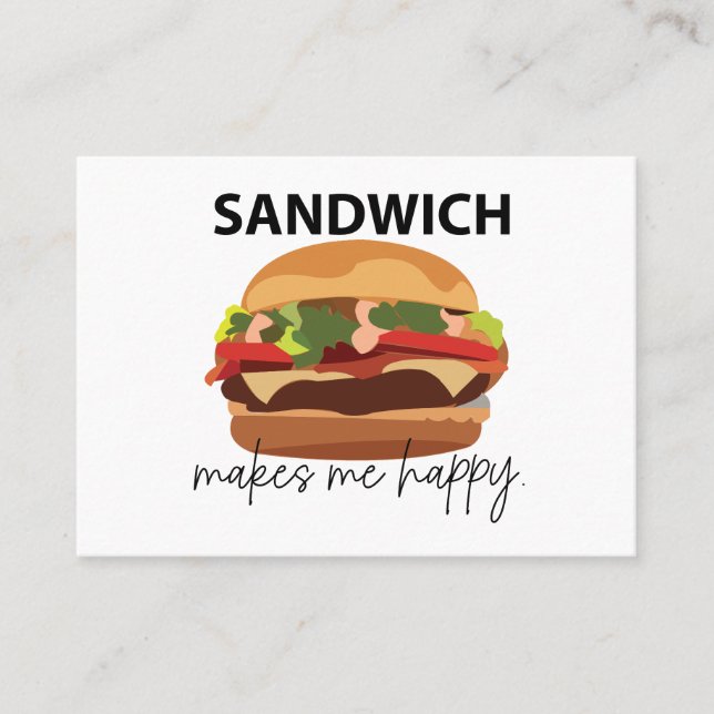Carte De Visite Sandwich Me Rend Heureux (Devant)