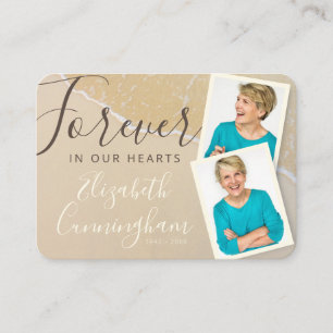 Carte De Visite Sandy Ocean Beach Funeral Memorial Photo personnal