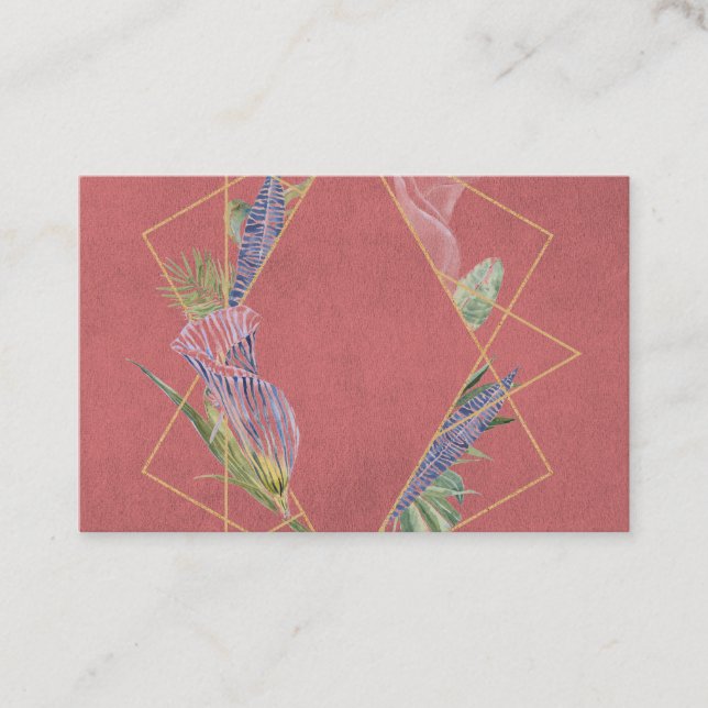 Carte De Visite Sangria Floral Leaf Designer (Devant)
