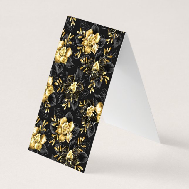 Carte De Visite Sans couture avec orchidées de bijoux (Dos)