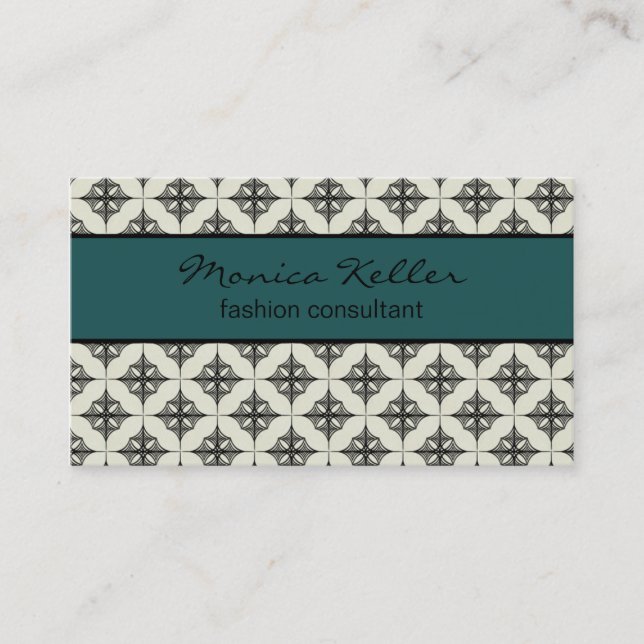 Carte de visite sans effort, Turquoise (Devant)