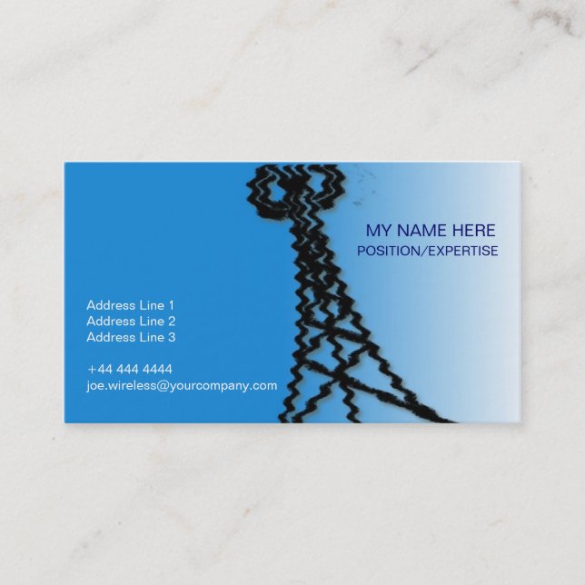 Carte de visite sans fil d'industrie, BLEU (Devant)