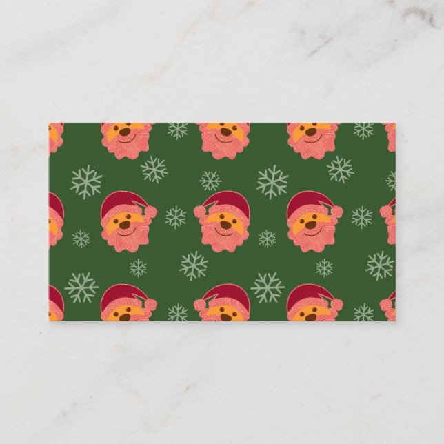 Carte De Visite Santa Claus Green (Devant)
