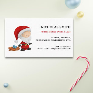 Carte De Visite Santa Claus Professionnel mignon avec jouets Noël