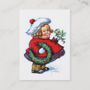 Carte De Visite Santa Elf avec la guirlande